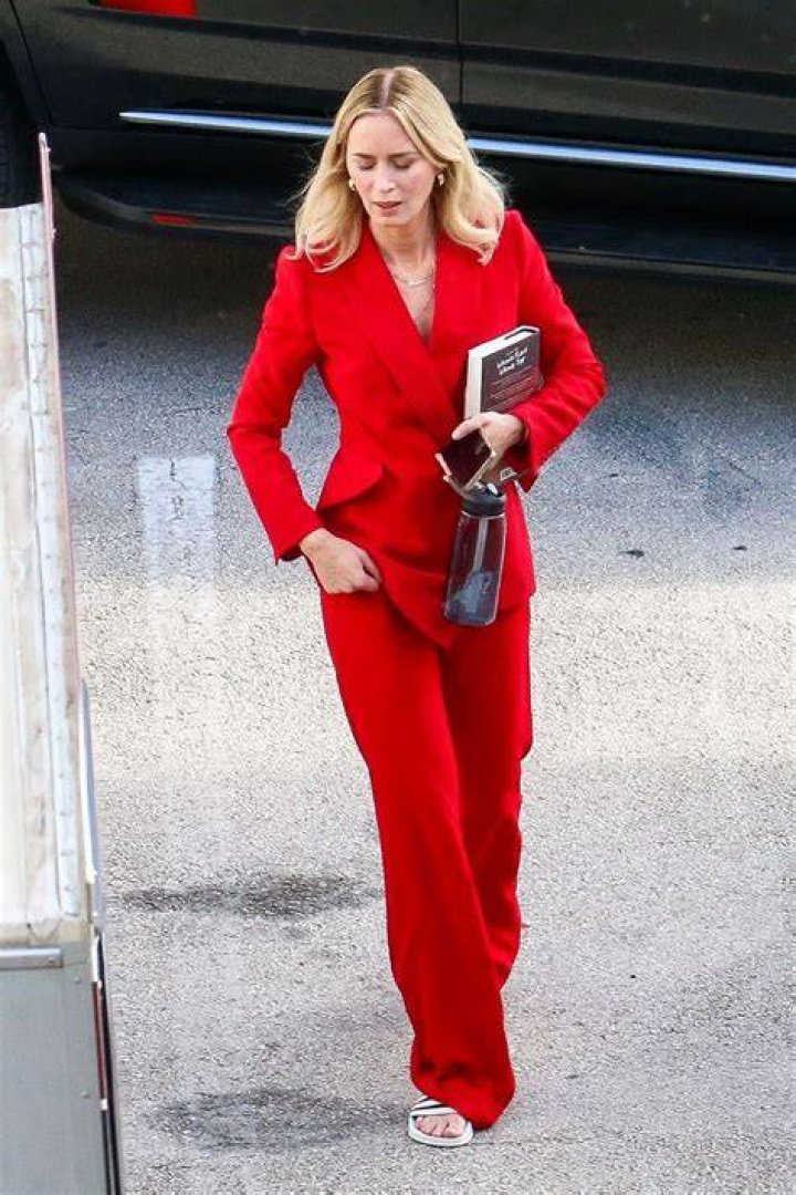 Emily Blunt on the Miami set of 'Pain Hustlers.'