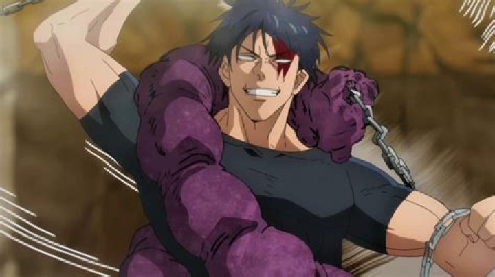 Fushiguro holding a baton as he faces enemy