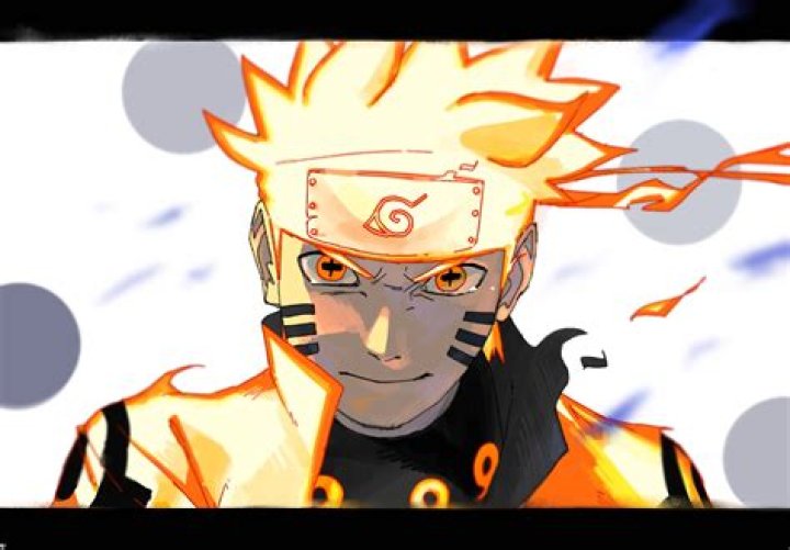 Naruto in transformation with orange eyes